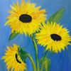 'Sunflowers for Caroline,' acrylic on Linen, 30x40 (sold)