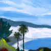 'Fog over Santa Barbara,' acrylic on board, 8x10 -- for sale