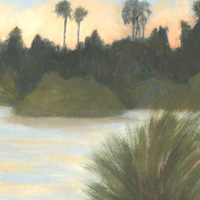 Bird Refuge Sunset, oil on canvas